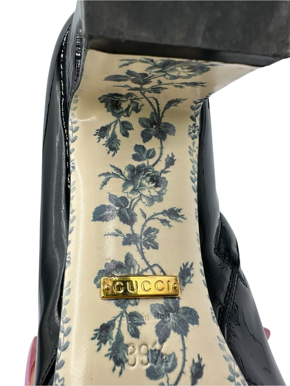 Gucci Black Patent Mid-Calf Boots with Gold Double G - Picture 8 of 13